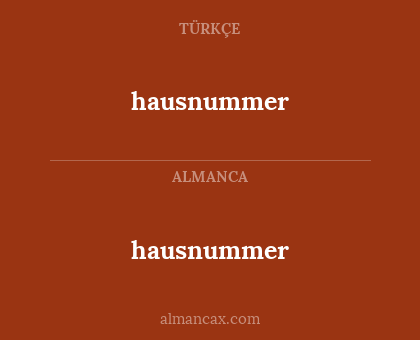 hausnummer - hausnummer