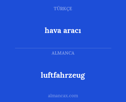 hava aracı - luftfahrzeug