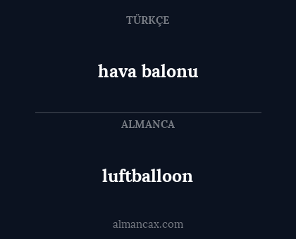 hava balonu - luftballoon