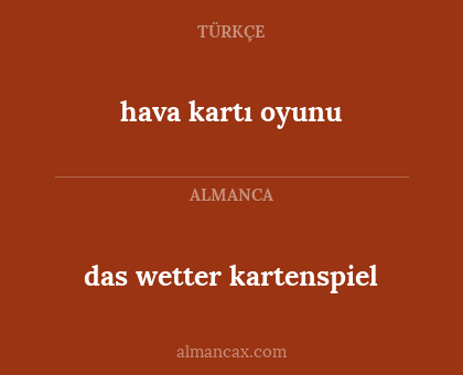 das wetter kartenspiel - hava kartı oyunu