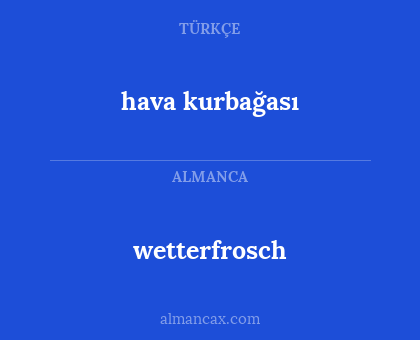 wetterfrosch - hava kurbağası