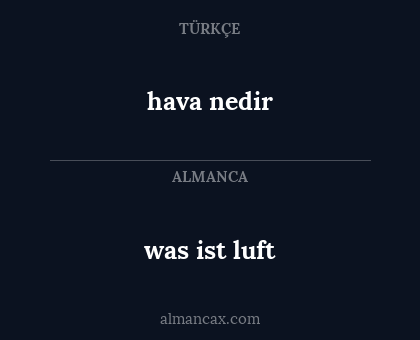 was ist luft - hava nedir