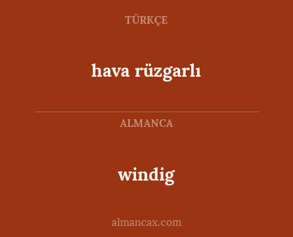 hava rüzgarlı - windig