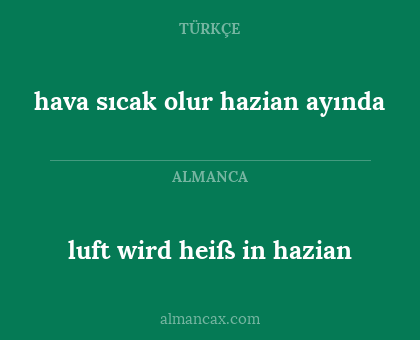 hava sıcak olur hazian ayında - luft wird heiß in hazian