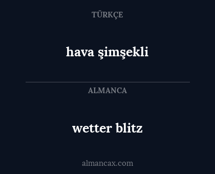 wetter blitz - hava şimşekli