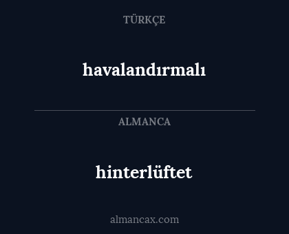 hinterlüftet - havalandırmalı