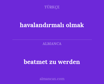 beatmet zu werden - havalandırmalı olmak