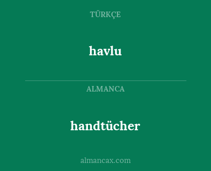 havlu - handtücher