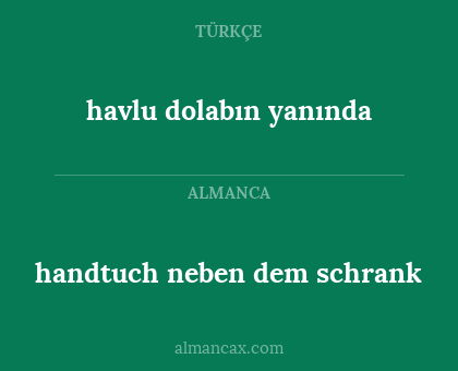 havlu dolabın yanında - handtuch neben dem schrank