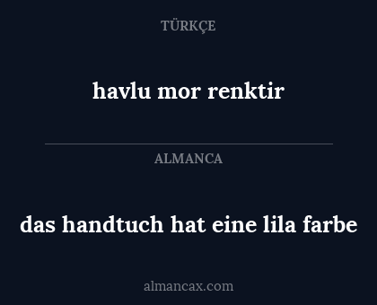havlu mor renktir - das handtuch hat eine lila farbe
