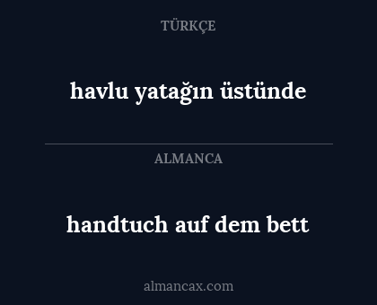 havlu yatağın üstünde - handtuch auf dem bett