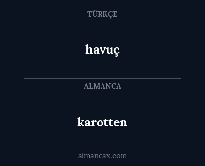 havuç - karotten