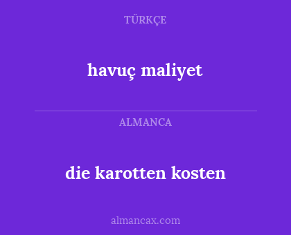 havuç maliyet - die karotten kosten