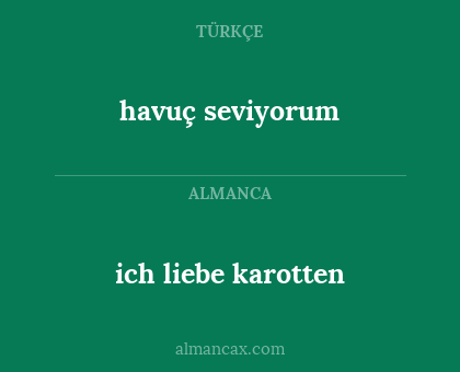 havuç seviyorum - ich liebe karotten