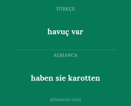 havuç var - haben sie karotten