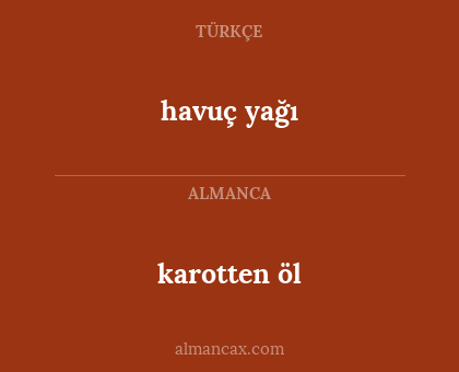 karotten öl - havuç yağı