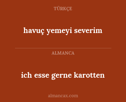 ich esse gerne karotten - havuç yemeyi severim
