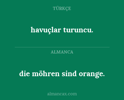 die möhren sind orange. - havuçlar turuncu.