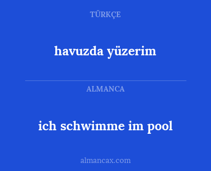 ich schwimme im pool - havuzda yüzerim