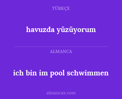 ich bin im pool schwimmen - havuzda yüzüyorum