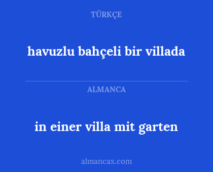 in einer villa mit garten - havuzlu bahçeli bir villada