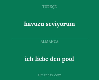 ich liebe den pool - havuzu seviyorum