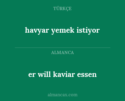er will kaviar essen - havyar yemek istiyor