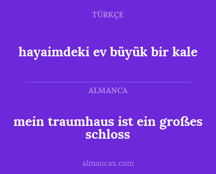 mein traumhaus ist ein großes schloss - hayaimdeki ev büyük bir kale