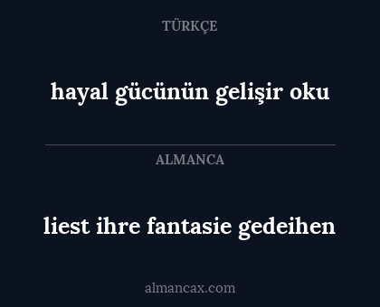 liest ihre fantasie gedeihen - hayal gücünün gelişir oku
