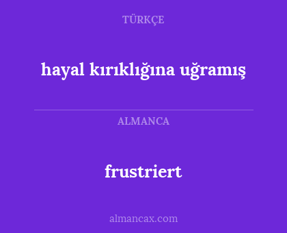 hayal kırıklığına uğramış - frustriert