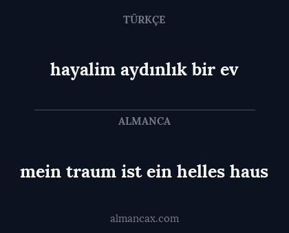 mein traum ist ein helles haus - hayalim aydınlık bir ev