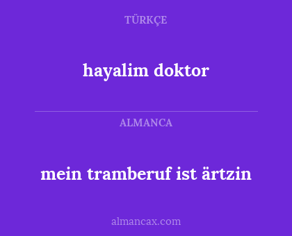 mein tramberuf ist ärtzin - hayalim doktor