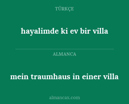 hayalimde ki ev bir villa - mein traumhaus in einer villa