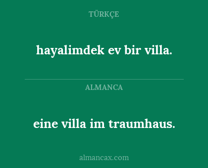 hayalimdek ev bir villa. - eine villa im traumhaus.