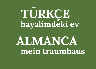 almanca hayalimdeki ev tanitimi cumleleri