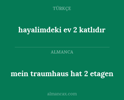 hayalimdeki ev 2 katlıdır - mein traumhaus hat 2 etagen