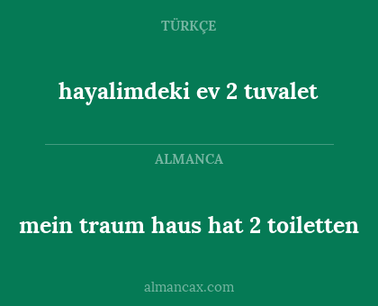 mein traum haus hat 2 toiletten - hayalimdeki ev 2 tuvalet