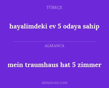 hayalimdeki ev 5 odaya sahip - mein traumhaus hat 5 zimmer