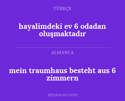 hayalimdeki ev 6 odadan oluşmaktadır - mein traumhaus besteht aus 6 zimmern
