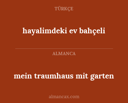 hayalimdeki ev bahçeli - mein traumhaus mit garten