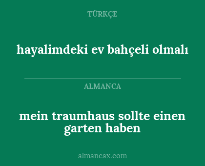 hayalimdeki ev bahçeli olmalı - mein traumhaus sollte einen garten haben