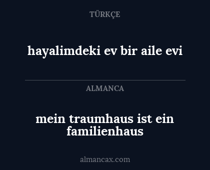 hayalimdeki ev bir aile evi - mein traumhaus ist ein familienhaus