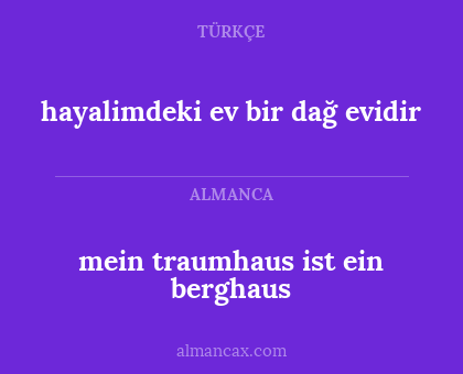 hayalimdeki ev bir dağ evidir - mein traumhaus ist ein berghaus