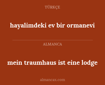 hayalimdeki ev bir ormanevi - mein traumhaus ist eine lodge