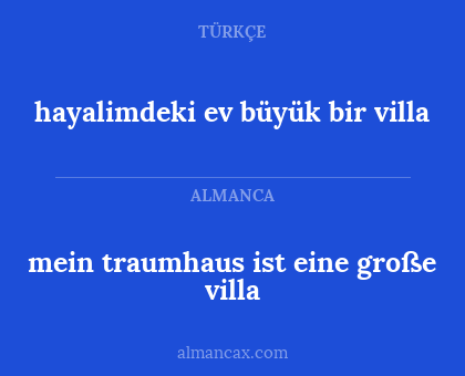 hayalimdeki ev büyük bir villa - mein traumhaus ist eine große villa