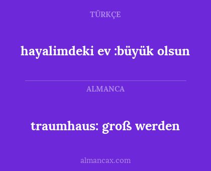 traumhaus: groß werden - hayalimdeki ev :büyük olsun