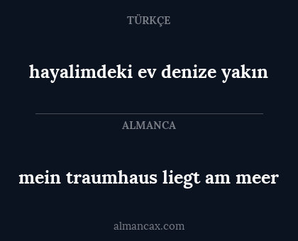 hayalimdeki ev denize yakın - mein traumhaus liegt am meer