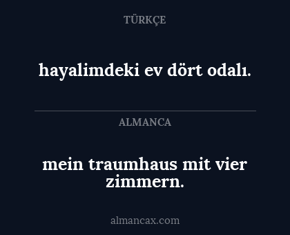 mein traumhaus mit vier zimmern. - hayalimdeki ev dört odalı.