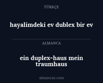 ein duplex-haus mein traumhaus - hayalimdeki ev dublex bir ev