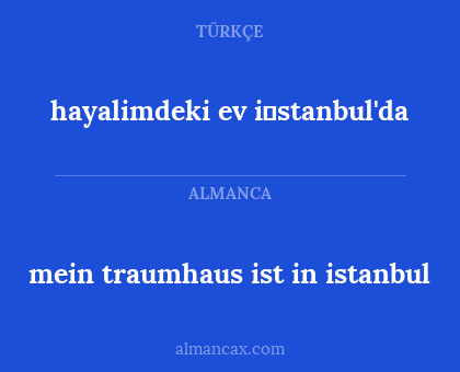 hayalimdeki ev i̇stanbul'da - mein traumhaus ist in istanbul